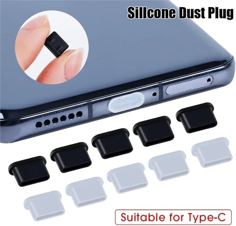 Black USB C Dust Plug 120Pcs Silicone Anti Dust Plug Type C Charging Port Protector Cap Cover for Smart Phones Tablets - Image 3